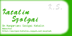 katalin szolgai business card